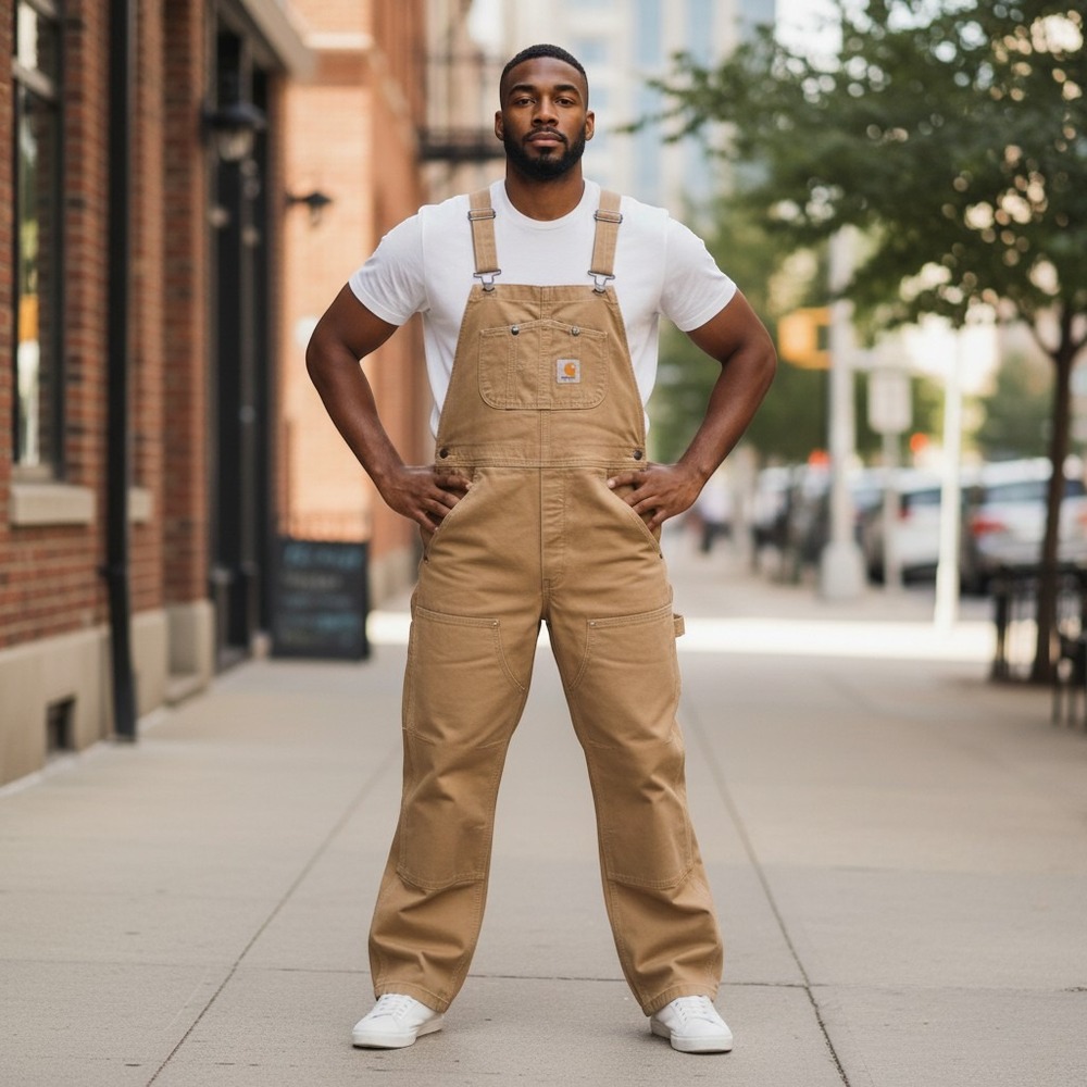 Carhartt Mens Relaxed Fit Double Front Bib Overalls Khaki Tan 32x28 102987
